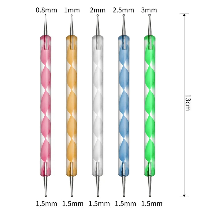 Nail Point Drill Pen Wooden Pen Bar Stirring Nail Polish Draw Pen