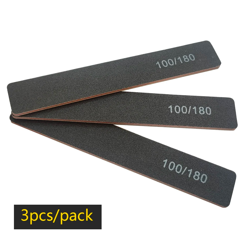 Nail File Buffer 100/180 Grit Half Moon Nail Files Manicure Tool