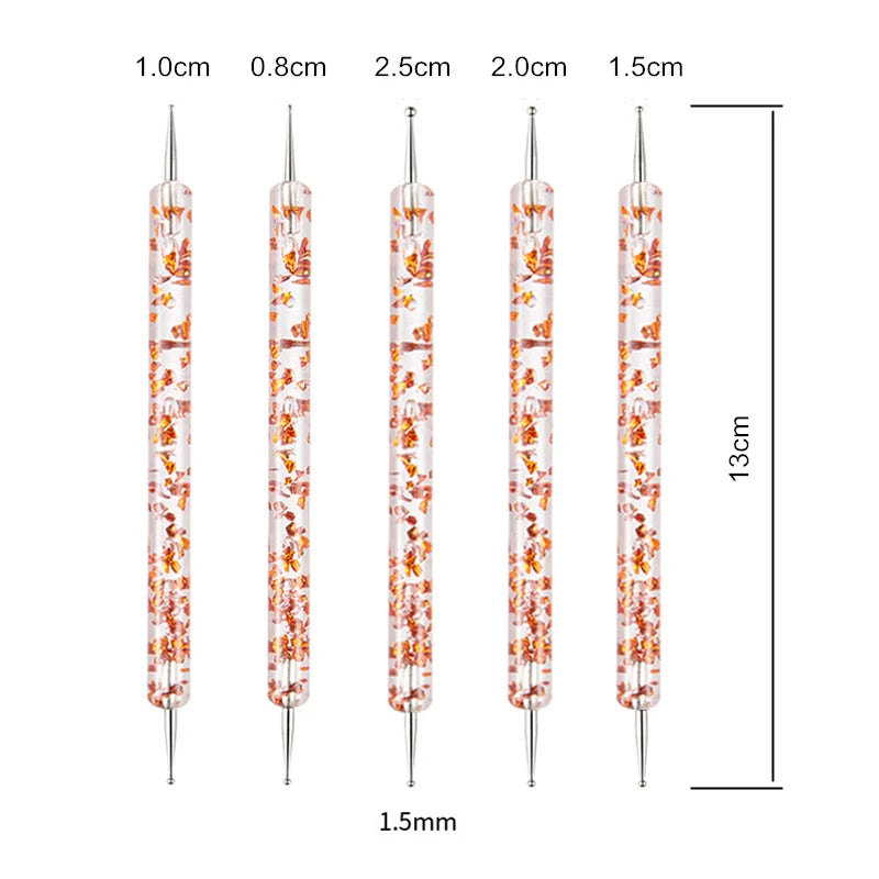 Nail Point Drill Pen Wooden Pen Bar Stirring Nail Polish Draw Pen