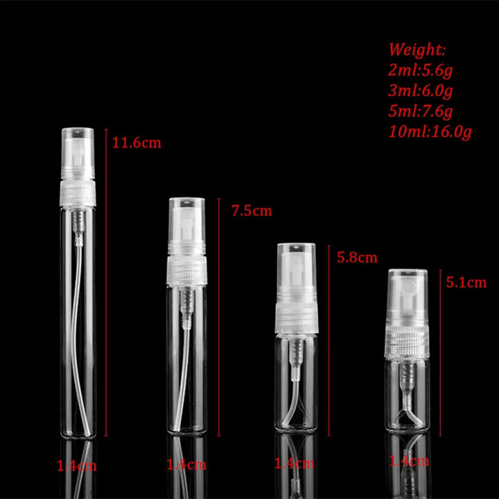 5pcs/pack 2ML 3ML 5ML 10ML Clear Mini Perfume Glass Bottle