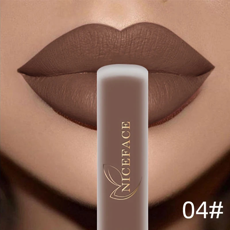 Nude Liquid Lipsticks Waterproof Velvet Matte Lip Gloss Long Lasting