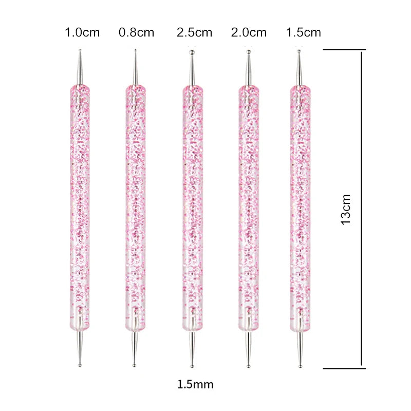 Nail Point Drill Pen Wooden Pen Bar Stirring Nail Polish Draw Pen
