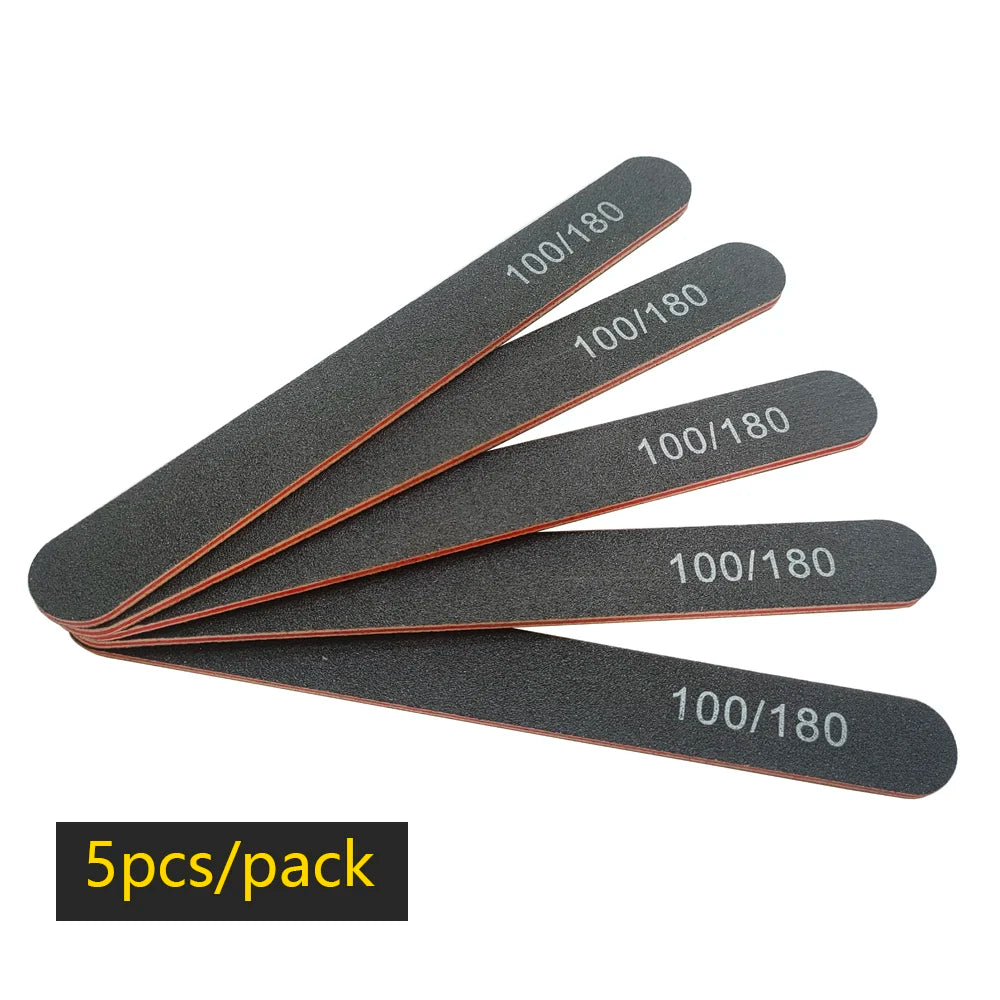 Nail File Buffer 100/180 Grit Half Moon Nail Files Manicure Tool