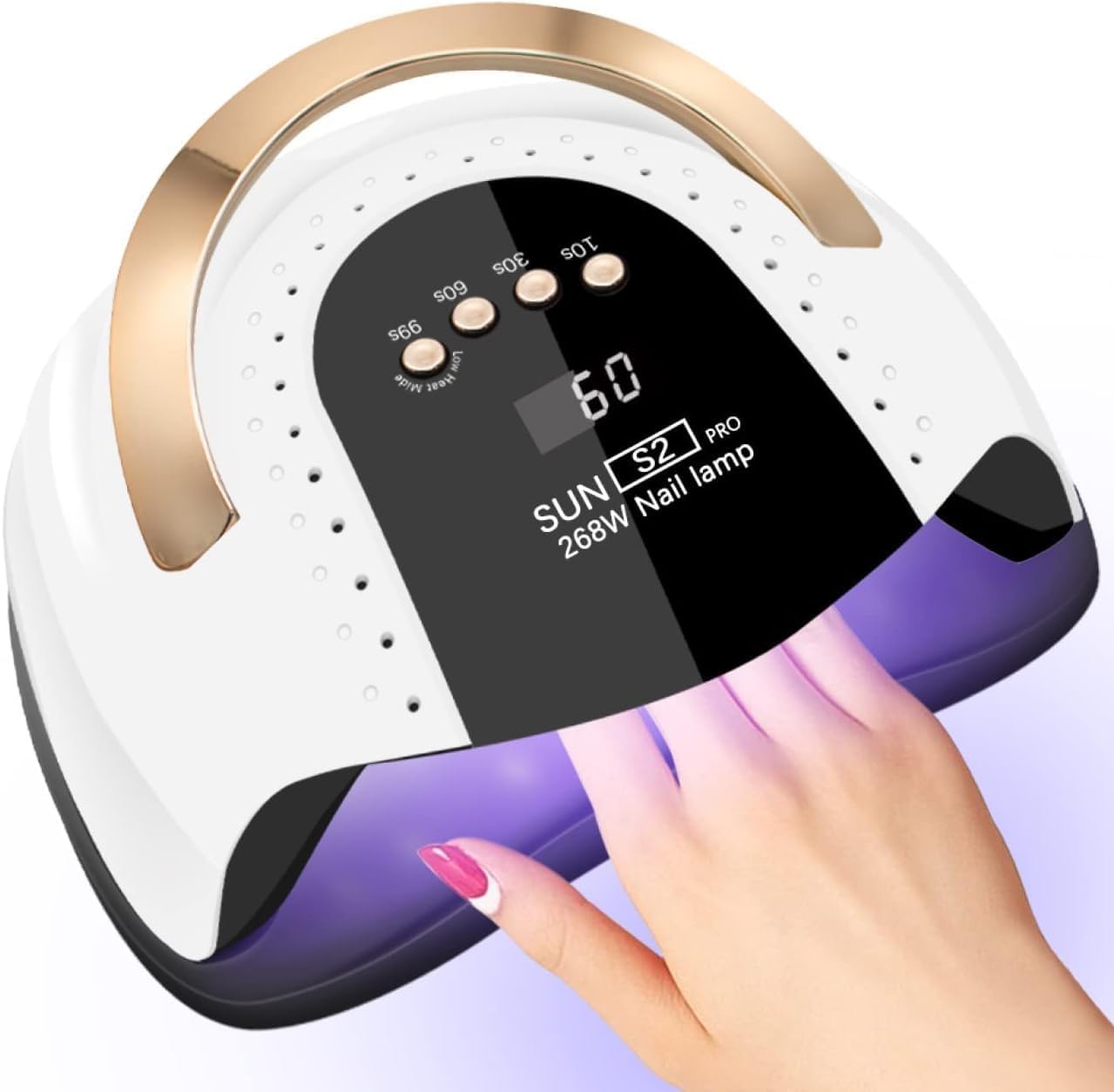 268W UV LED Nail Lamp from BodyBlissEssentials, a powerful LKE dryer designed for rapid and professional-grade curing of all gel nail polishes