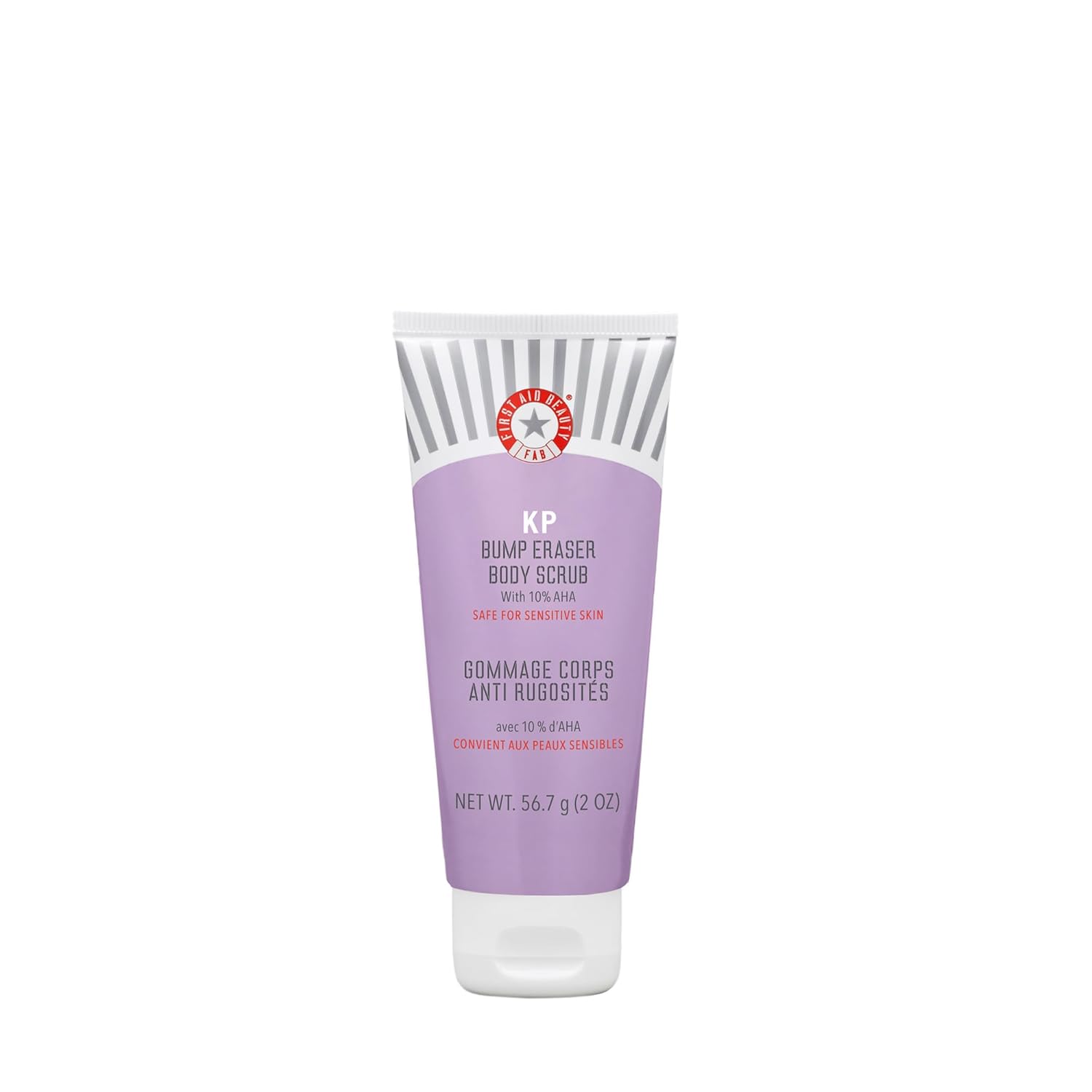 First Aid Beauty KP Bump Eraser Body Scrub tube from BodyBlissEssentials, a targeted exfoliating treatment for visibly smoother, bump-free skin.