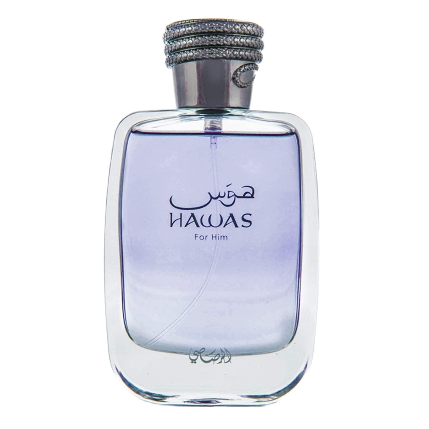 RASASI Hawas for Men EDP from BodyBlissEssentials, featuring its distinctive silver bottle with snake motif, symbolizing a powerful and captivating long-lasting fragrance.