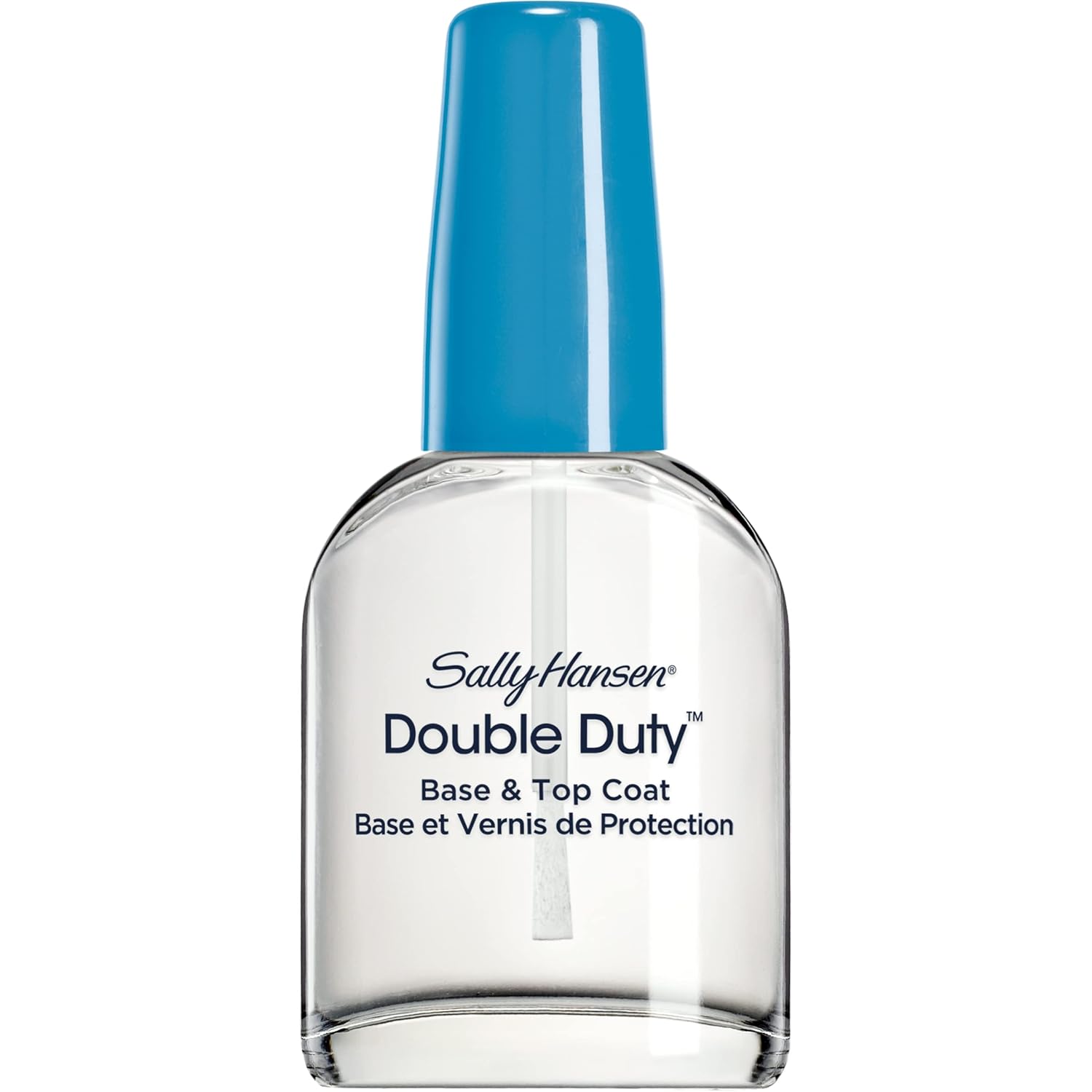 Sally Hansen Double Duty™ Nail Polish from BodyBlissEssentials, a clear 2-in-1 base and top coat for strong and protected nails.