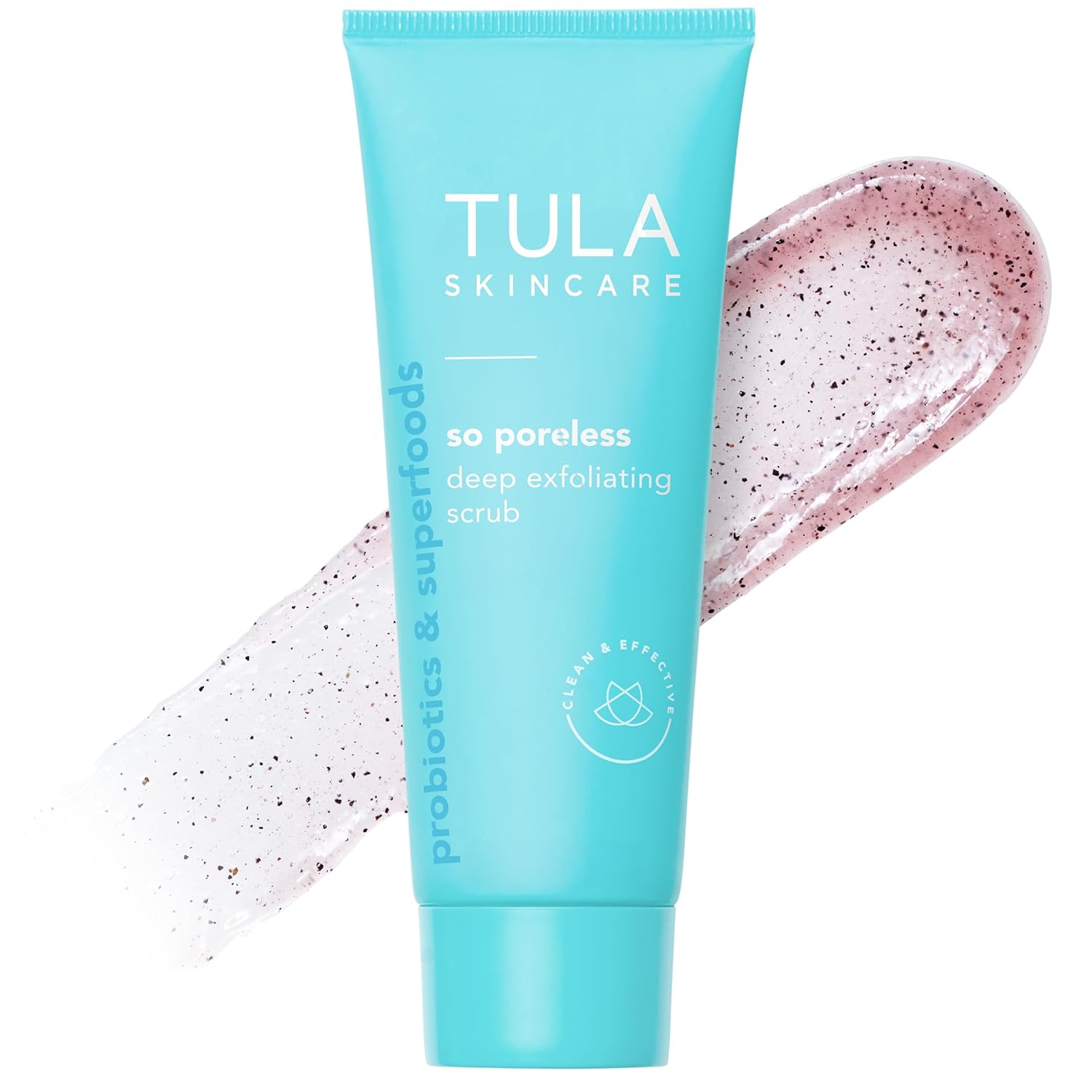 The TULA Skin Care So Poreless Exfoliating Blackhead Scrub tube, showcasing its packaging.