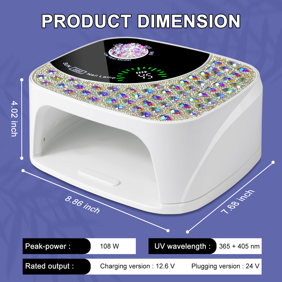 cordless UV LED nail lamp