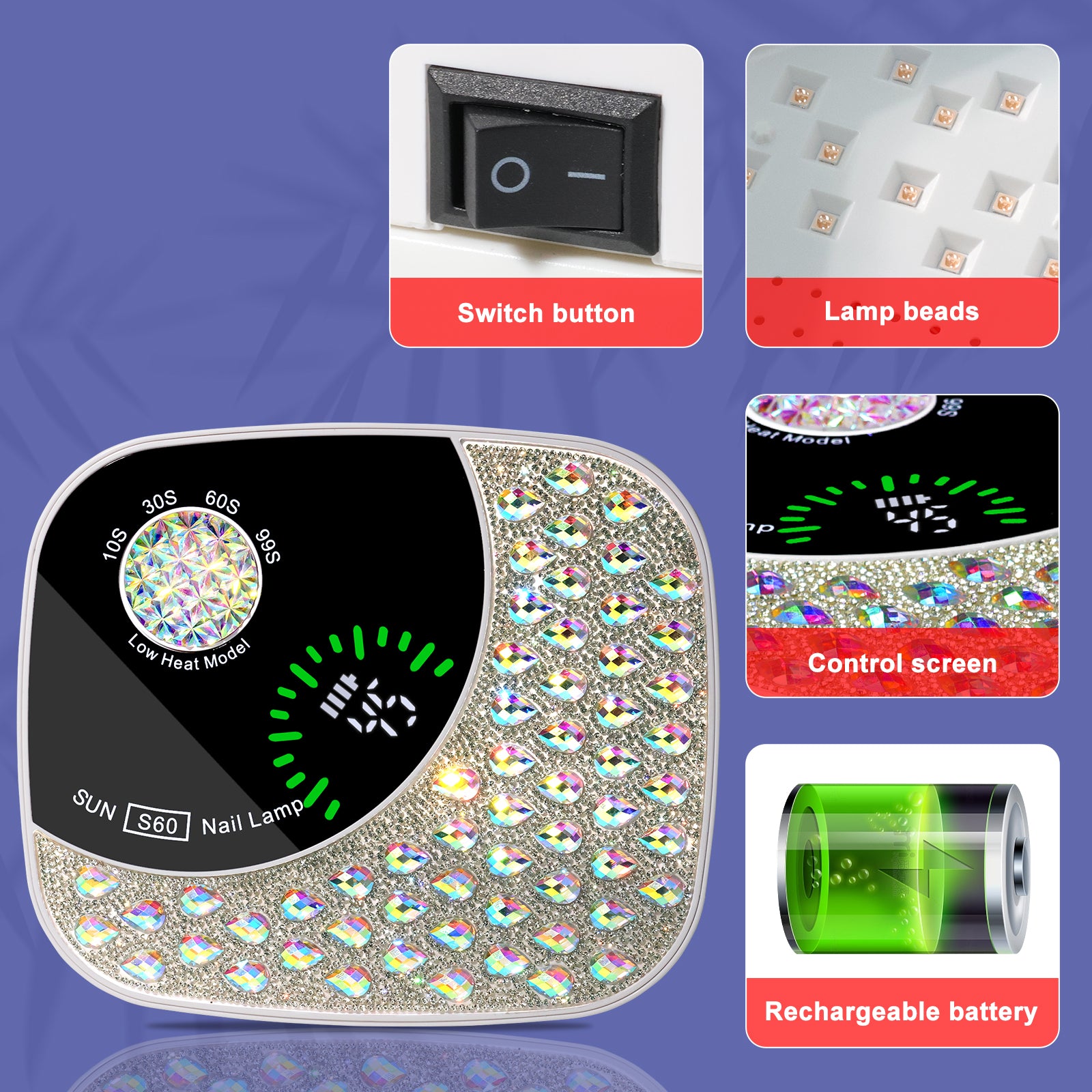 cordless UV LED nail lamp Professional UV LED Nail Lamp For Gel Nails